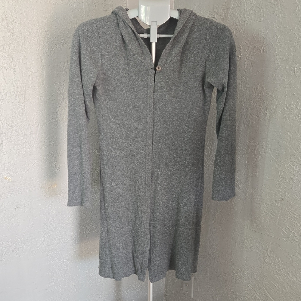 Rave Gray Long Sleeve Hooded Duster